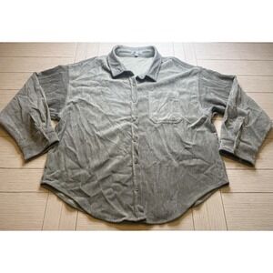Wishlist Apparel Oversized Boxy Corduroy Button‎ Down Sage Womens Shirt. Sz M/L